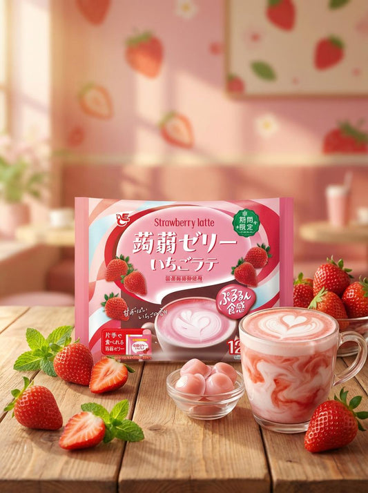 Konjac Jelly Fraise et Lait – 12 pièces